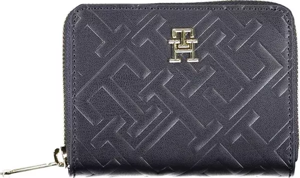 Blue Polyurethane Women Wallet