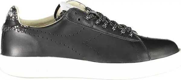 Black Leather Women Sneaker