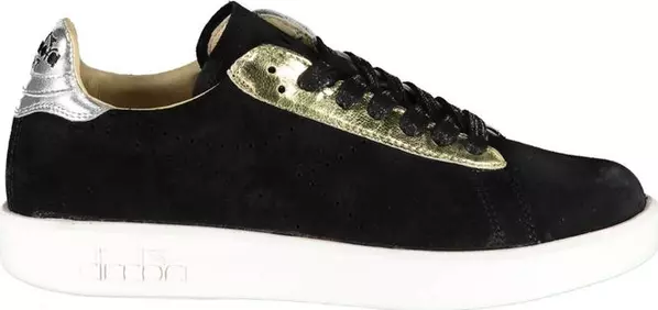 Black Leather Women Sneaker