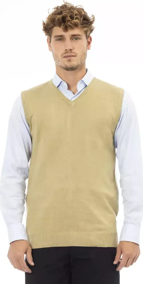 Beige Viscose Men Jacket