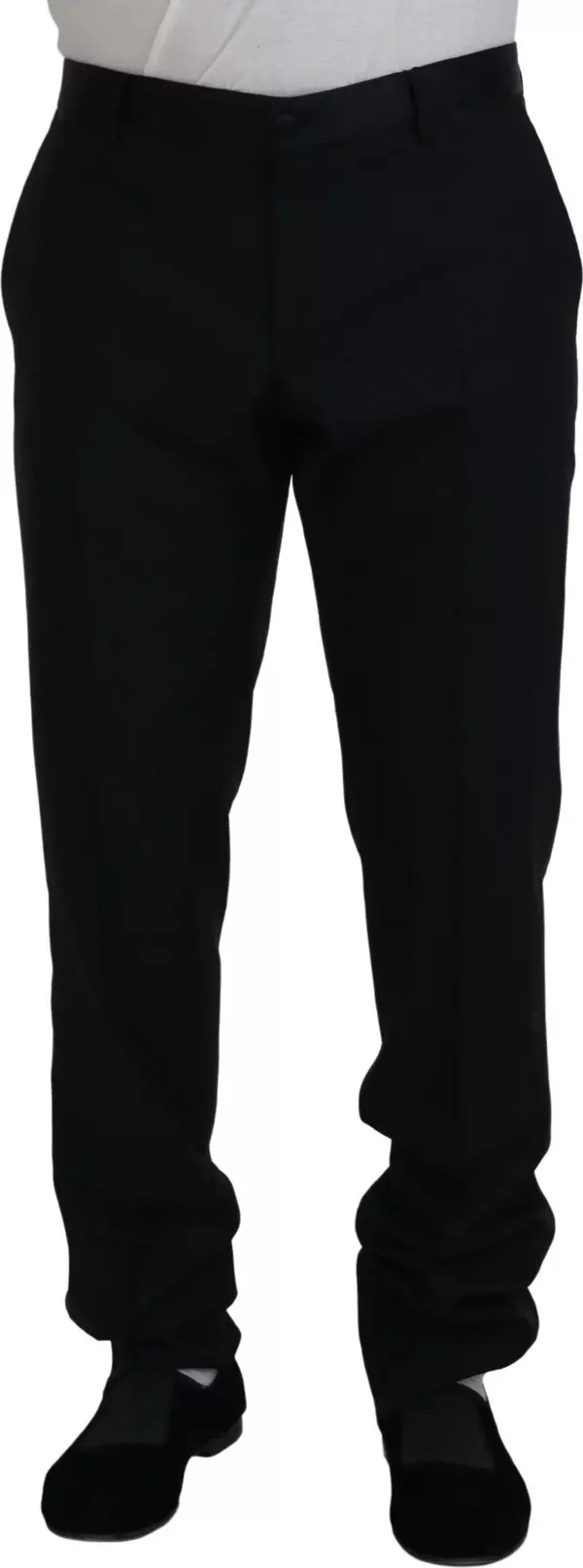 Black Dress Wool Silk Trouser Pants
