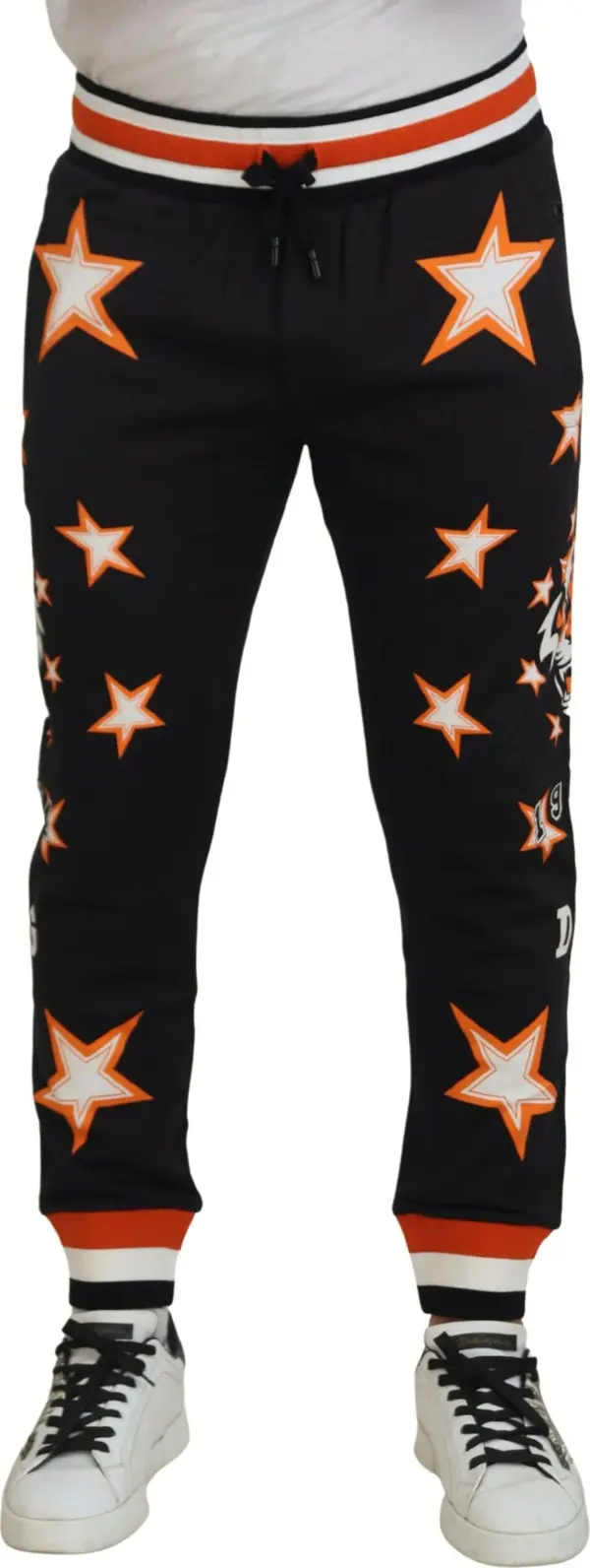 Black Orange Star Trousers Sport Pants