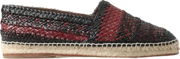 Black Bordeaux Buffalo Leather Espadrille Shoes