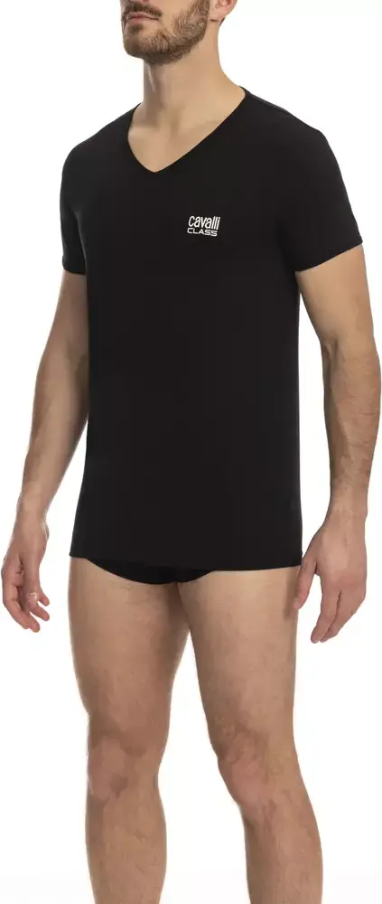 Black Cotton Men T-Shirt