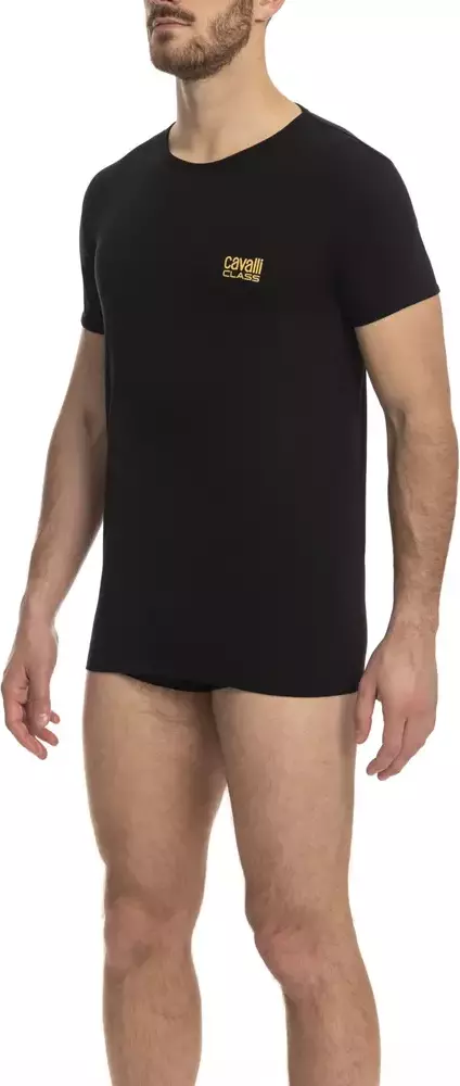 Black Cotton Men T-Shirt