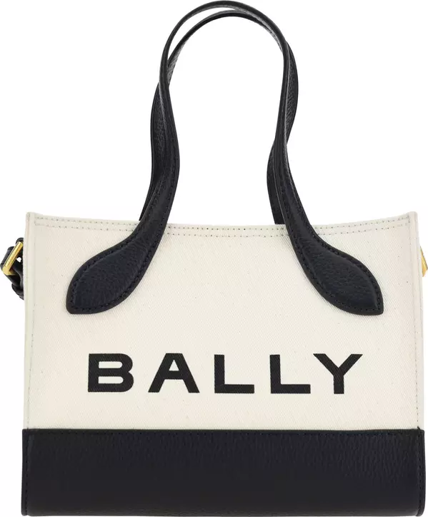 White and Black Leather Mini Handbag