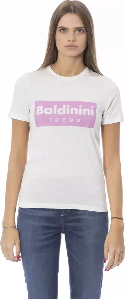 White Cotton Women T-Shirt