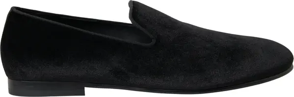 Black Velvet Loafers Formal Shoes