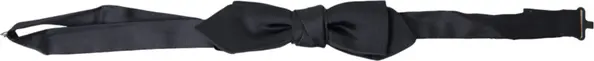 Dark Blue Silk Satin Adjustable Neck Men Papillon Bow Tie