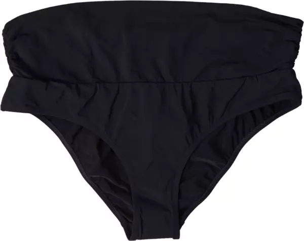 Black Nylon Stretch Swimwear Slip Bottom Bikini