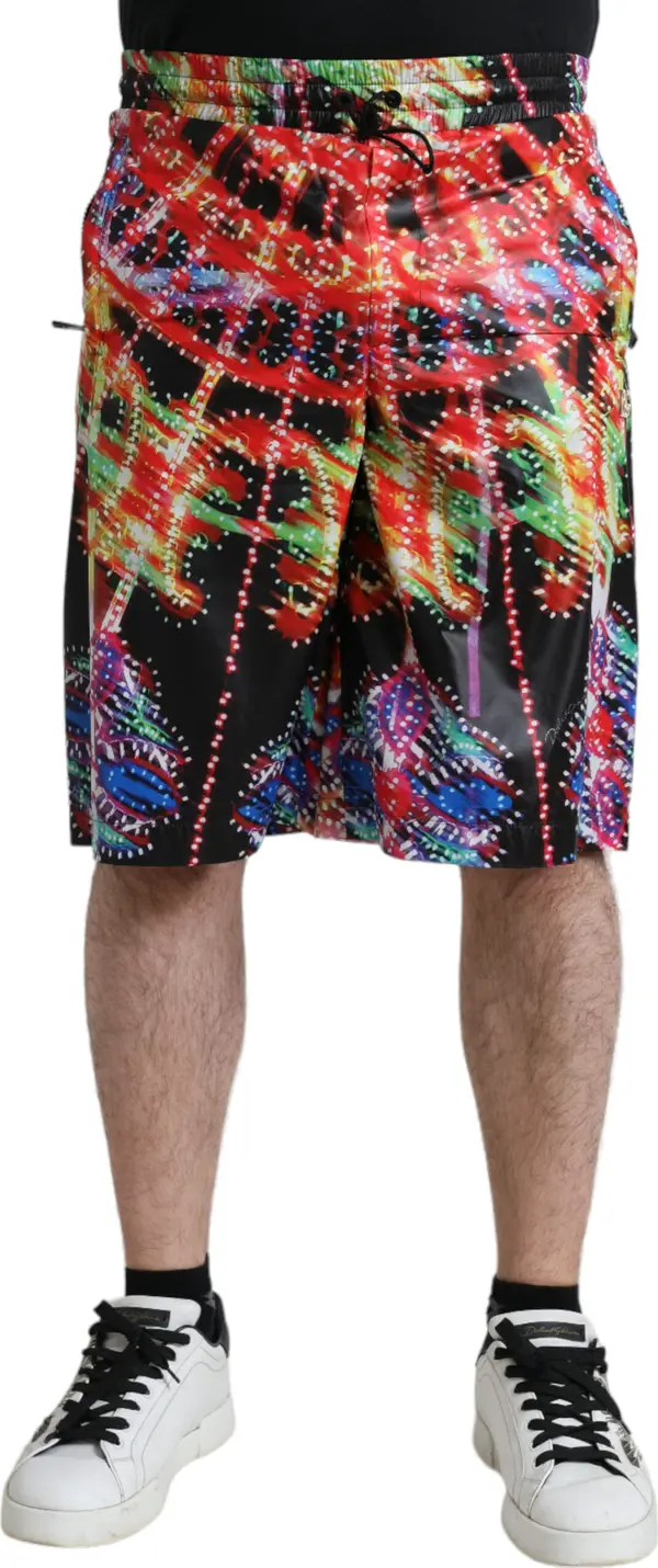 Multicolor Luminarie Print Men Bermuda Shorts
