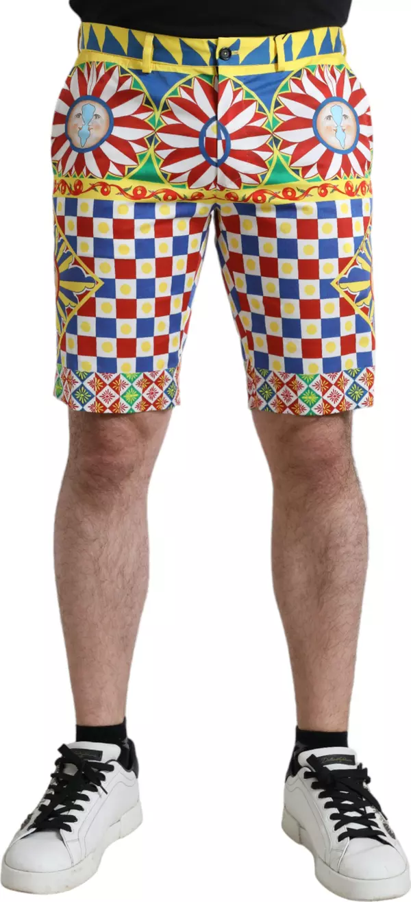 Multicolor Carretto Print Men Bermuda Shorts