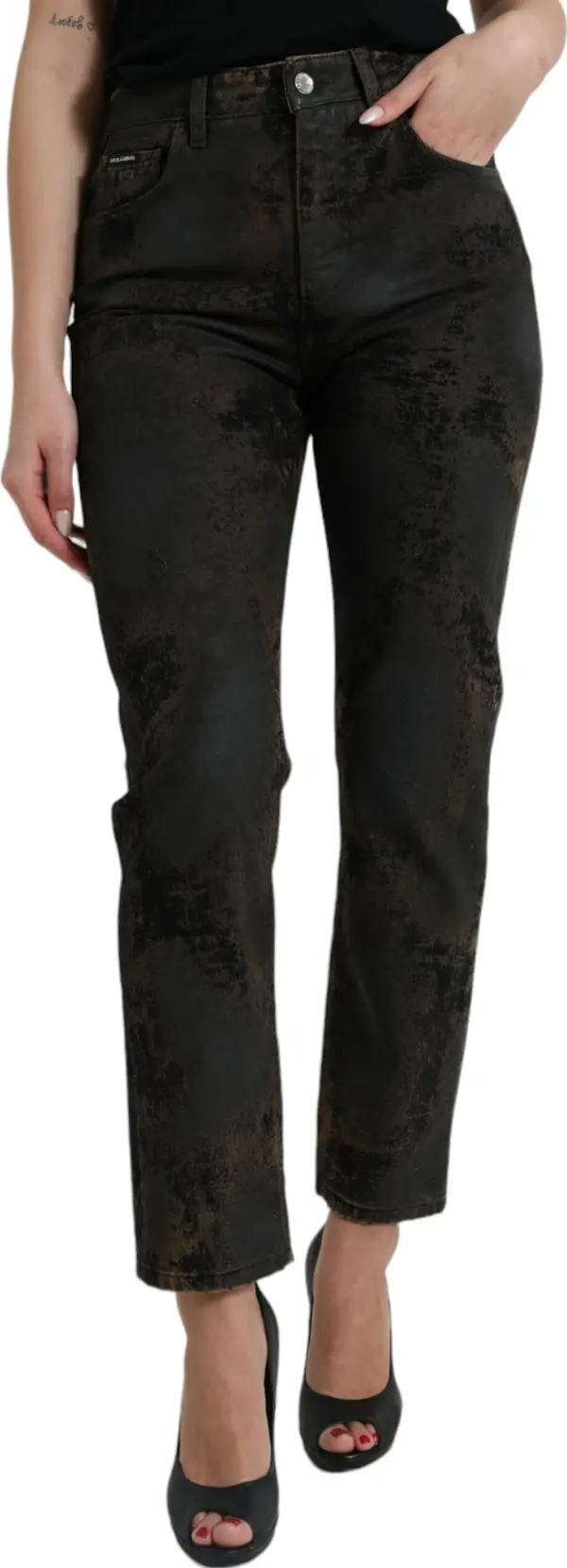 Brown BOYFRIEND Mid Waist Cotton Denim Jeans