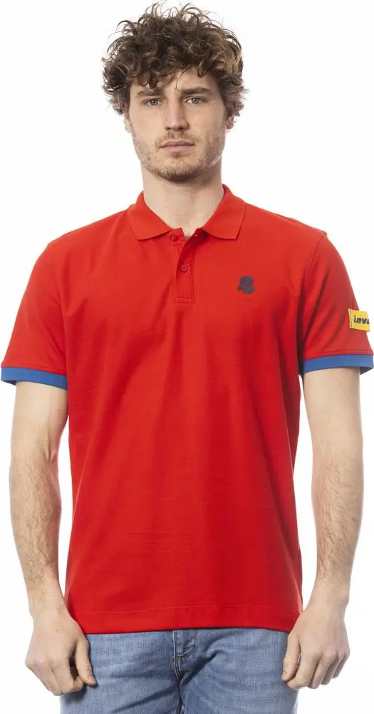 Red Cotton Men Polo Shirt