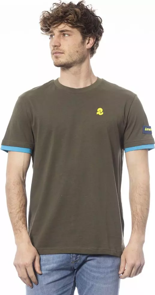 Green Cotton Men T-Shirt
