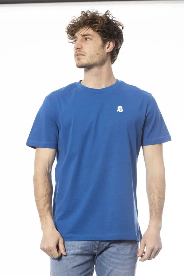 Blue Cotton Men T-Shirt