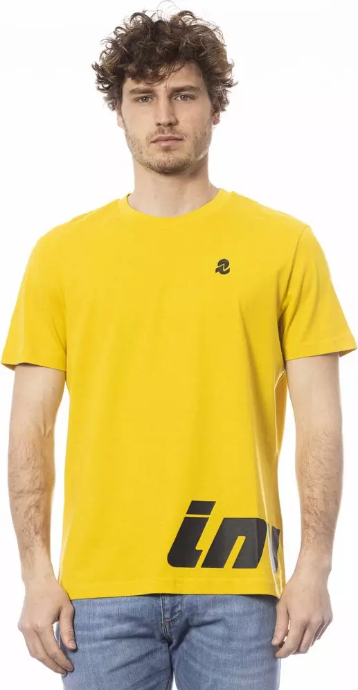 Yellow Cotton Men T-Shirt