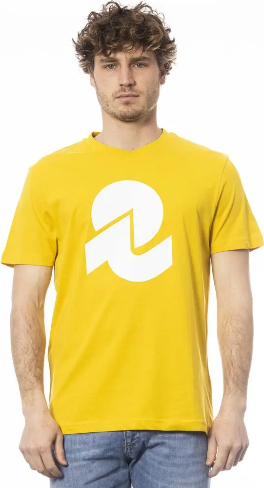 Yellow Cotton Men T-Shirt