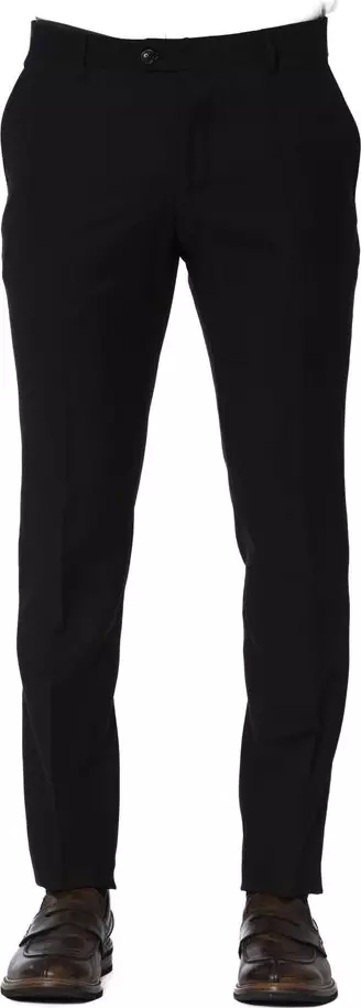 Black Wool Men Trouser