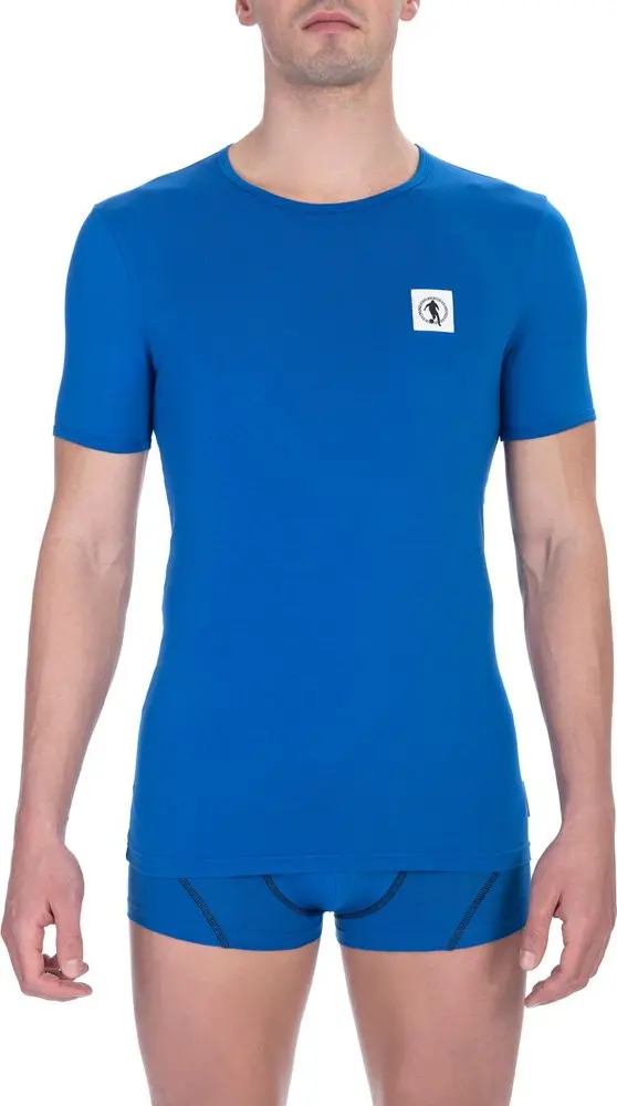 Blue Cotton Men T-Shirt