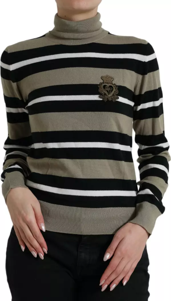 Multicolor Stripe Wool Logo Pullover Sweater