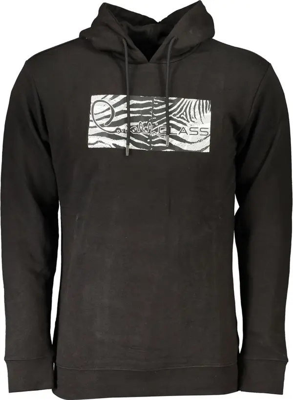 Black Cotton Men's Hooded Sweatshirt