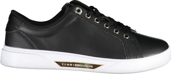 Black Leather Women Sneaker