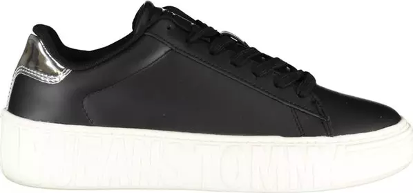 Black Leather Women Sneaker