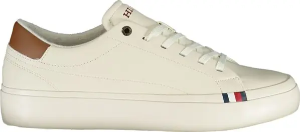 White Polyurethane Men Sneaker