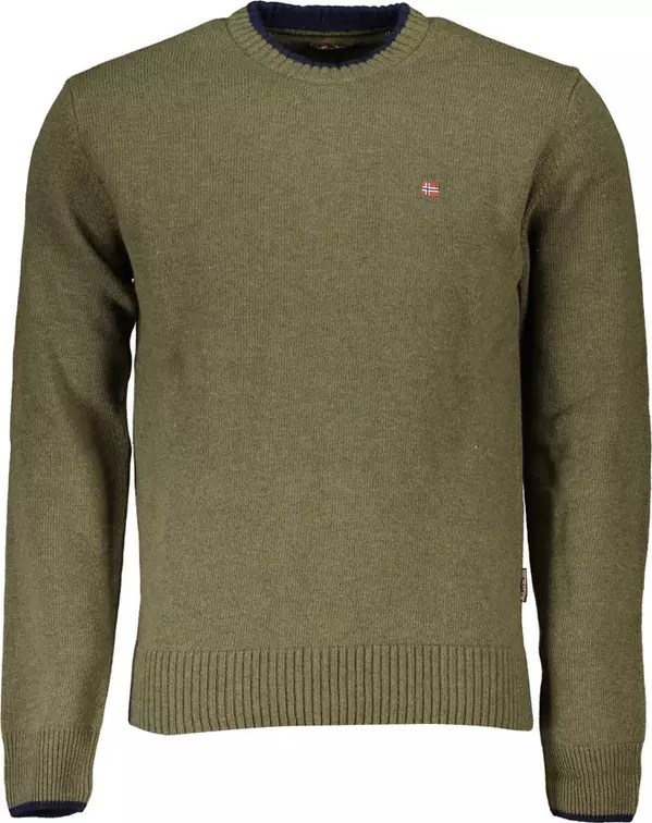 Green Fabric Men Sweater