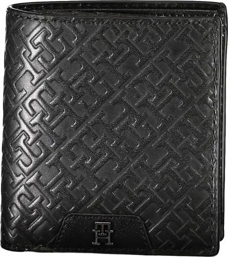 Sleek Black Leather Dual-Compartment Wallet