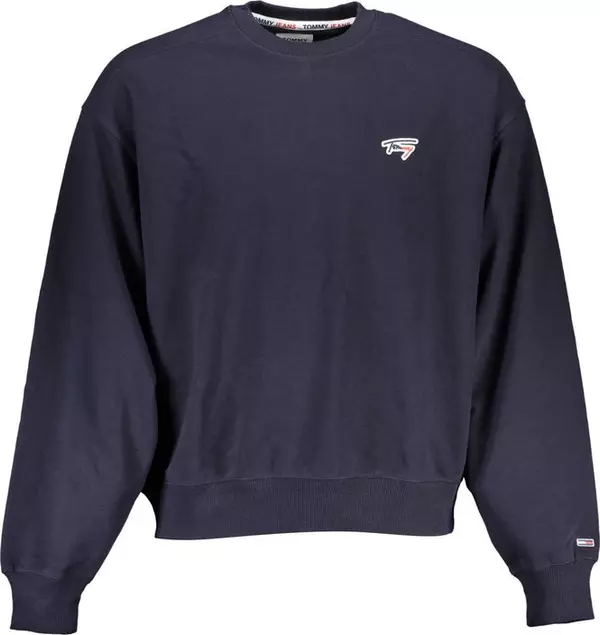 Blue Cotton Men Sweatshirt