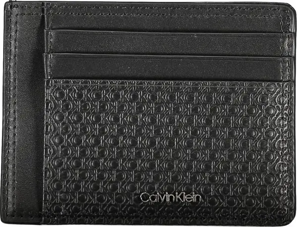 Sleek Black Leather Coin Purse with Card Holder