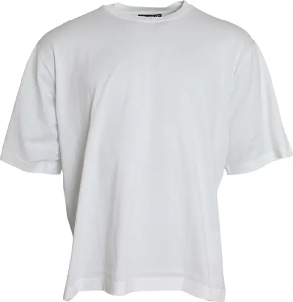 White Cotton Short Sleeves Crewneck T-shirt