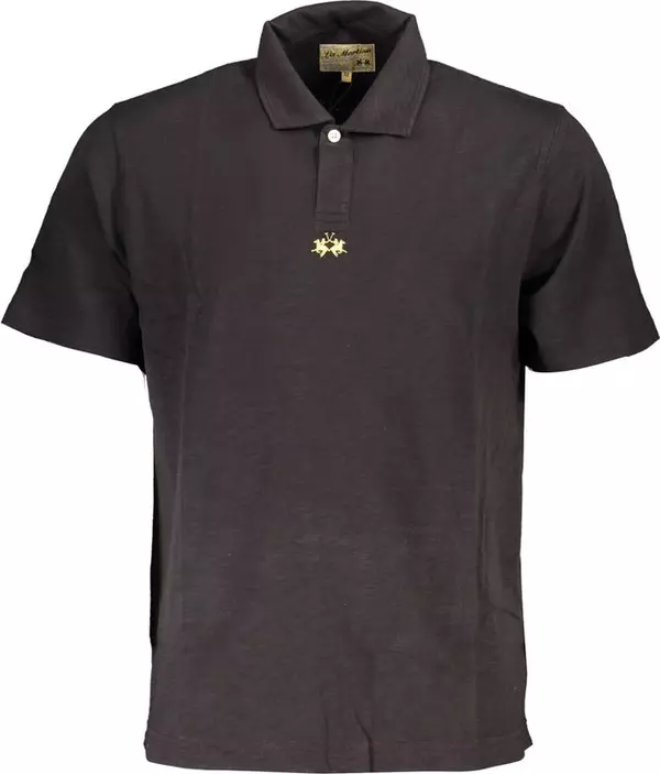Black Cotton Men's Polo Shirt