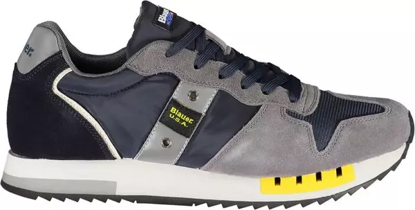 Blue Leather Men Sneaker