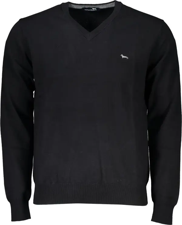 Black Cotton Men Sweater