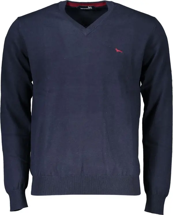 Blue Cotton Men Sweater