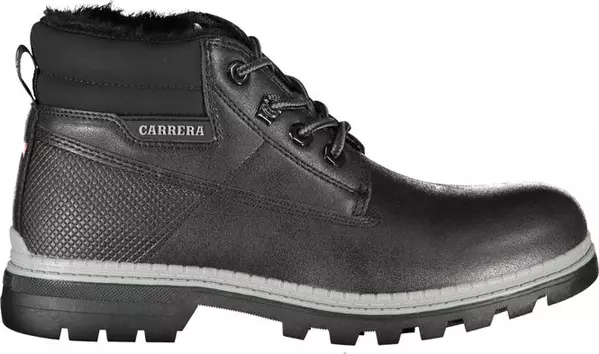 Black Polyurethane Women Ankle Boot