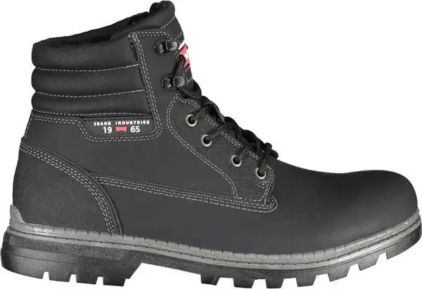 Black Polyester Men Boot
