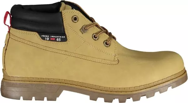 Beige Polyurethane Men Ankle Boot