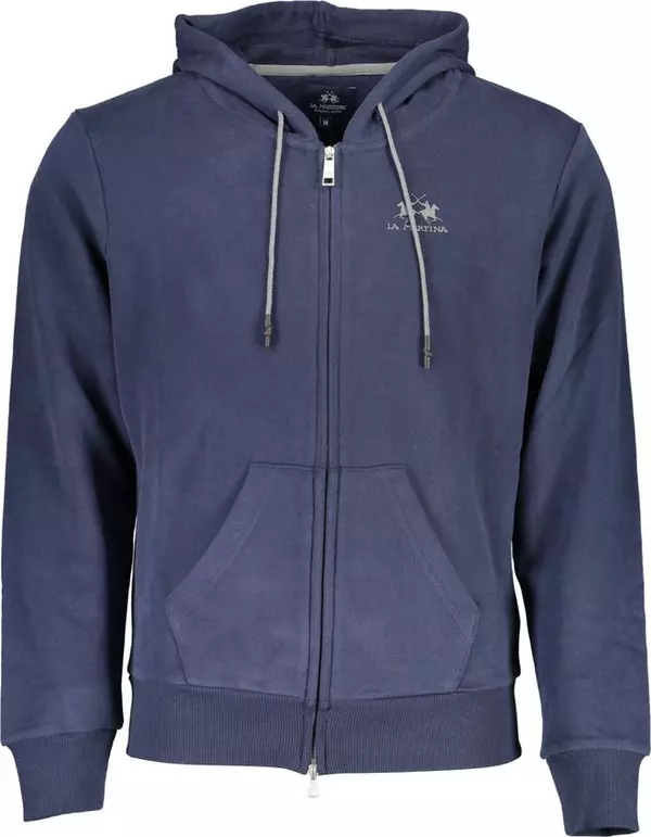 Blue Cotton Men's Hooded Sweater
