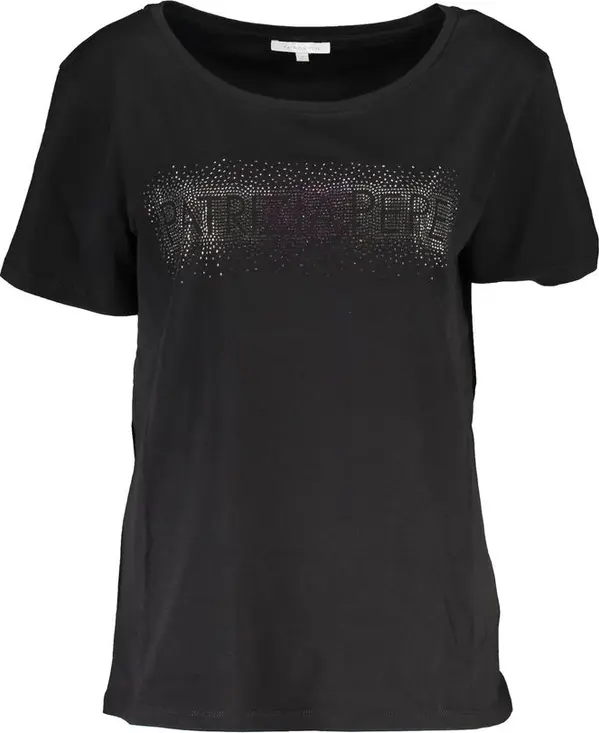 Black Cotton Women T-Shirt