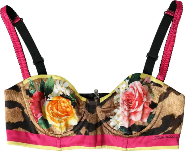 Multicolor Floral Sleeveless Bustier Crop Top