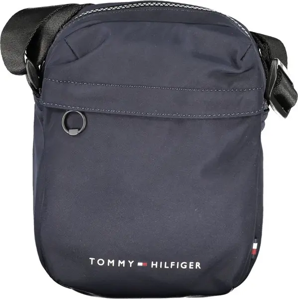 Blue Recycled Polyester Men Shoulder Bag