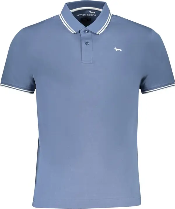 Blue Cotton Men's Polo Shirt