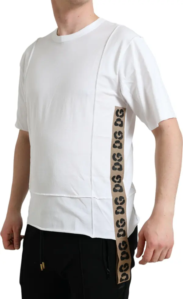 White Logo Crew Neck Short Sleeves T-shirt