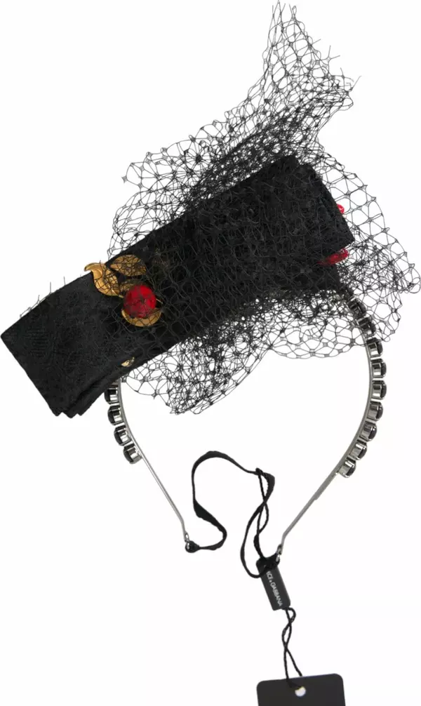 Black Strawberry Sicily Crystal Mesh Net Headband Diadem