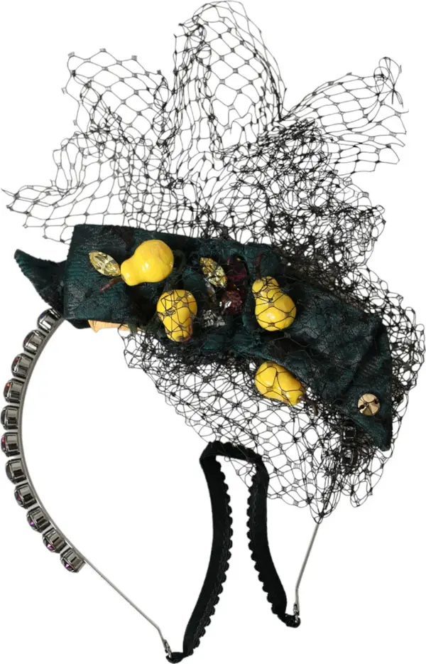 Black Lemons Sicily Purple Crystal Net Headband Diadem