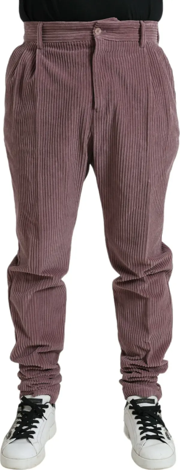 Purple Corduroy Cotton Stretch Skinny Pants